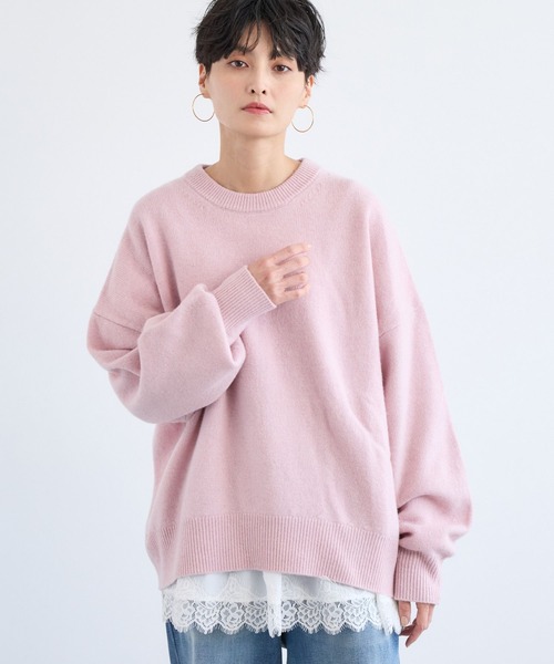 BARNYARDSTORM（バンヤードストーム）の「BARNYARDSTORM / AQUAクループルオーバー【WEB限定カラー】（ニット/セーター・レディース・ピンク/ホワイト/イエロー/パープル/ベージュ/チャコール・FREE）」の15枚目の写真