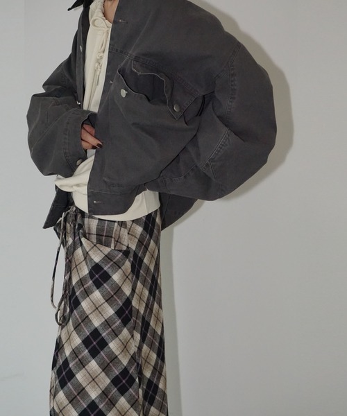 chuclla(チュクラ)の「フロントギャザーチェックスカート chw25a099(スカート・レディース・チェック・S/M)」の6枚目の写真