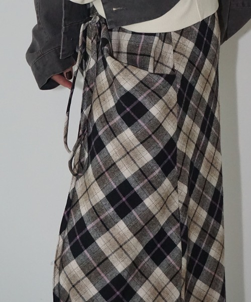 chuclla(チュクラ)の「フロントギャザーチェックスカート chw25a099(スカート・レディース・チェック・S/M)」の11枚目の写真