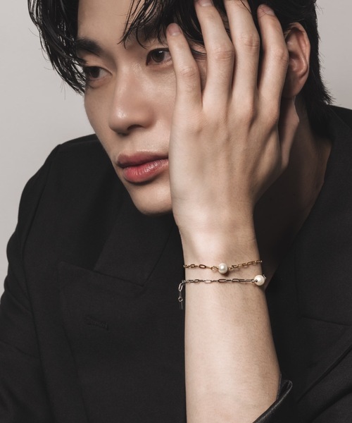 muku(ムク)の「BRACELET/ONE PEARL×OVAL(ブレスレット・レディース・ゴールド/シルバー・FREE)」の2枚目の写真