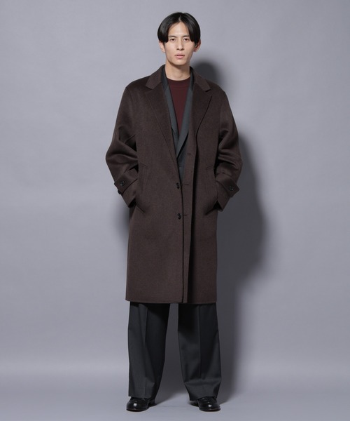 NANO universe(ナノユニバース)の「ウールリバーチェスターコート(チェスターコート・メンズ・ブラウン/モカ/ネイビー・M/L)」の18枚目の写真