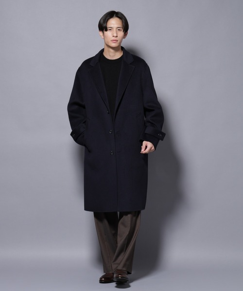 ナノユニバース ESSENZANO チェスターコート ブラックXLサイズ セール】ウールリバーチェスターコート（チェスターコート）｜NANO