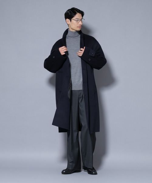 ★希少 Lサイズ★ ナノユニバース AZ チェスターコート 比翼 深緑 裏地総柄 ウールリバーチェスターコート（チェスターコート）｜NANO universe