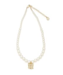 リボンモチーフパールネックレス