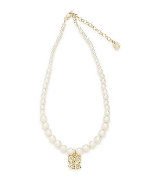 リボンモチーフパールネックレス