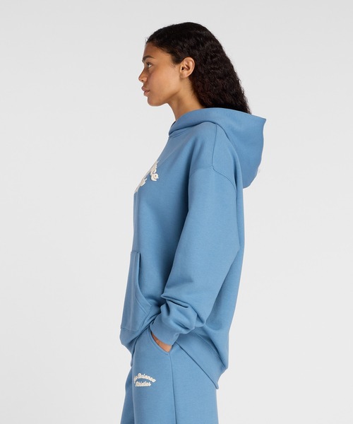 NEW BALANCE(ニューバランス)の「Linear Heritage フリースフーディ(パーカー・レディース・ライトブルー・SMALL/MEDIUM/LARGE/X-LARGE)」の2枚目の写真