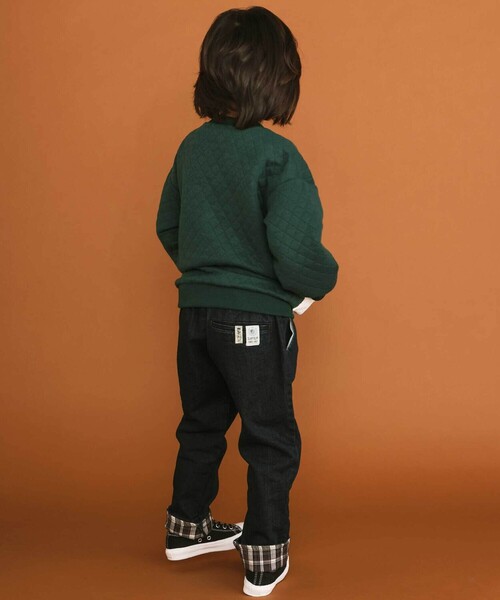 SLAP SLIP（スラップスリップ）の「【裏微起毛】折り返し裾チェックロングパンツ(80~130cm)（デニムパンツ・キッズ・ネイビー/ベージュ・130cm/120cm/90cm/80ｃｍ/110cm/100cm）」の18枚目の写真