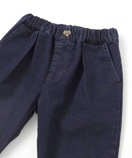 SLAP SLIP（スラップスリップ）の「【裏微起毛】折り返し裾チェックロングパンツ(80~130cm)（デニムパンツ・キッズ・ネイビー/ベージュ・130cm/120cm/90cm/80ｃｍ/110cm/100cm）」の3枚目の写真