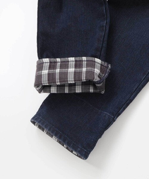 SLAP SLIP（スラップスリップ）の「【裏微起毛】折り返し裾チェックロングパンツ(80~130cm)（デニムパンツ・キッズ・ネイビー/ベージュ・130cm/120cm/90cm/80ｃｍ/110cm/100cm）」の20枚目の写真