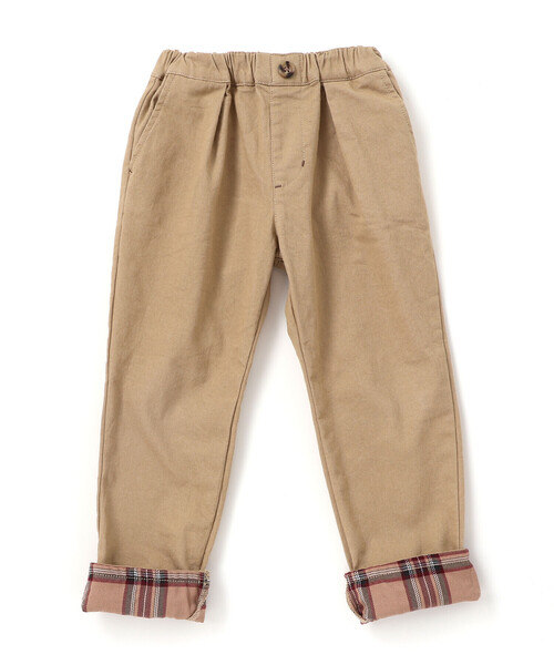 SLAP SLIP（スラップスリップ）の「【裏微起毛】折り返し裾チェックロングパンツ(80~130cm)（デニムパンツ・キッズ・ネイビー/ベージュ・130cm/120cm/90cm/80ｃｍ/110cm/100cm）」の16枚目の写真