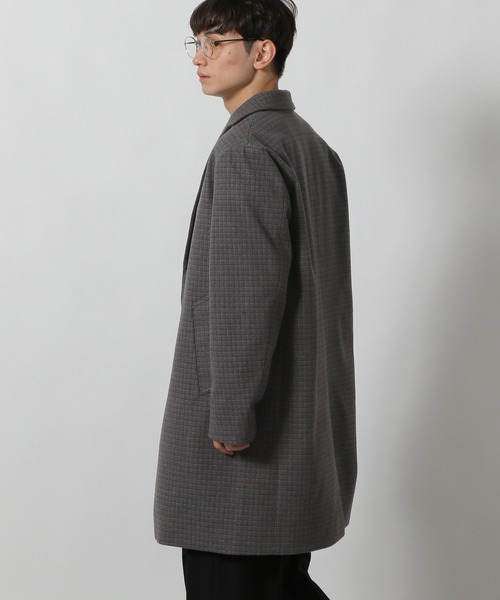LAKOLE(ラコレ)の「ウーリーテックチェスターコート / 570685(チェスターコート・メンズ・ネイビー/チェック/アイボリー/ブラック・SMALL/MEDIUM/LARGE/X-LARGE)」の13枚目の写真