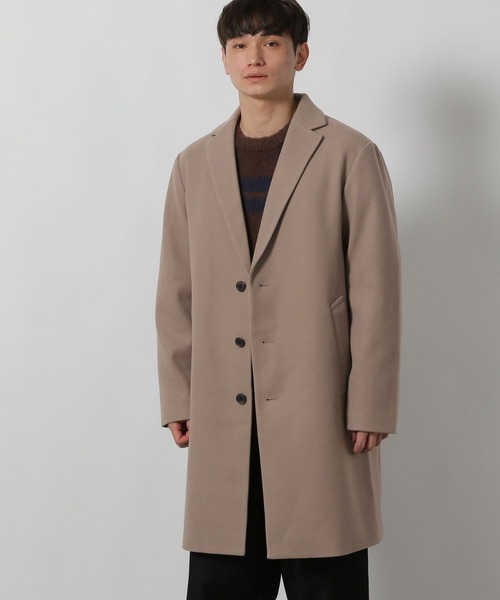 LAKOLE(ラコレ)の「ウーリーテックチェスターコート / 570685(チェスターコート・メンズ・ネイビー/チェック/アイボリー/ブラック・SMALL/MEDIUM/LARGE/X-LARGE)」の6枚目の写真