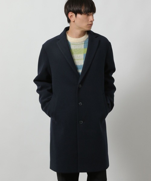 LAKOLE(ラコレ)の「ウーリーテックチェスターコート / 570685(チェスターコート・メンズ・ネイビー/チェック/アイボリー/ブラック・SMALL/MEDIUM/LARGE/X-LARGE)」の10枚目の写真