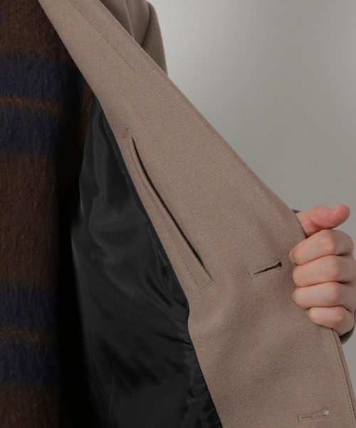 LAKOLE(ラコレ)の「ウーリーテックチェスターコート / 570685(チェスターコート・メンズ・ネイビー/チェック/アイボリー/ブラック・SMALL/MEDIUM/LARGE/X-LARGE)」の21枚目の写真