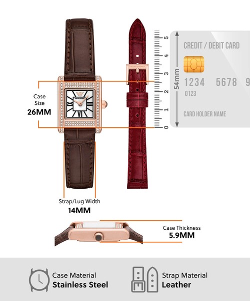 EMPORIO ARMANI(エンポリオアルマーニ)の「エンポリオ・アルマーニ 腕時計 レディース アナログ プロプラネットレザー AR80083SET(アナログ腕時計・レディース・マルチ・FREE)」の6枚目の写真