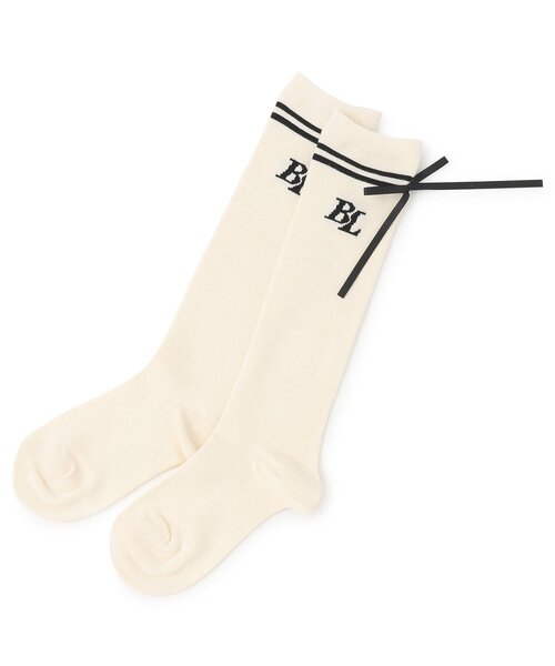 by LOVEiT（バイラビット）の「リボンハイソックス（ソックス/靴下・キッズ・オフホワイト/ブルーグレー/ブラック・L/M）」の2枚目の写真