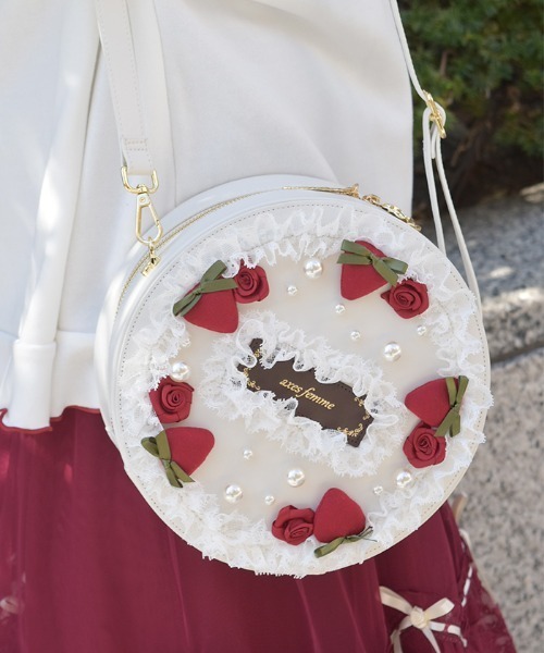 axes femme（アクシーズファム）の「ローズケーキモチーフバッグ（ショルダーバッグ・レディース・ホワイト・FREE）」の8枚目の写真