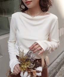 CORNERS | マットベロアボートネックトップス(Tシャツ/カットソー)