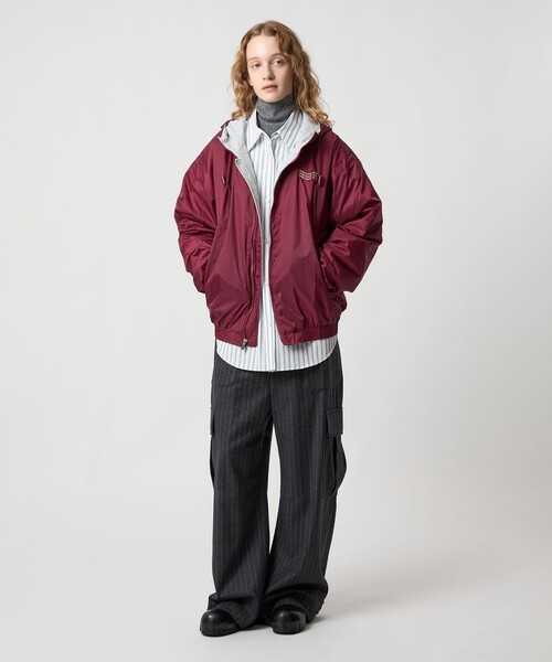 6（ロク）の「＜6(ROKU)＞フーデッド ナイロン ジャケット WINE（その他アウター・レディース・ワイン・M/S）」の2枚目の写真