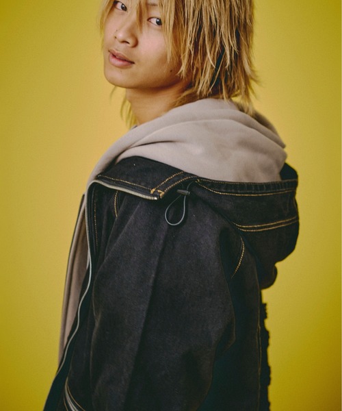 GALFY（ガルフィー）の「GALFY-ぐるグニャデニムパーカー（デニムジャケット・メンズ・ブラック/ブラウン/ブルー・XL/L）」の20枚目の写真