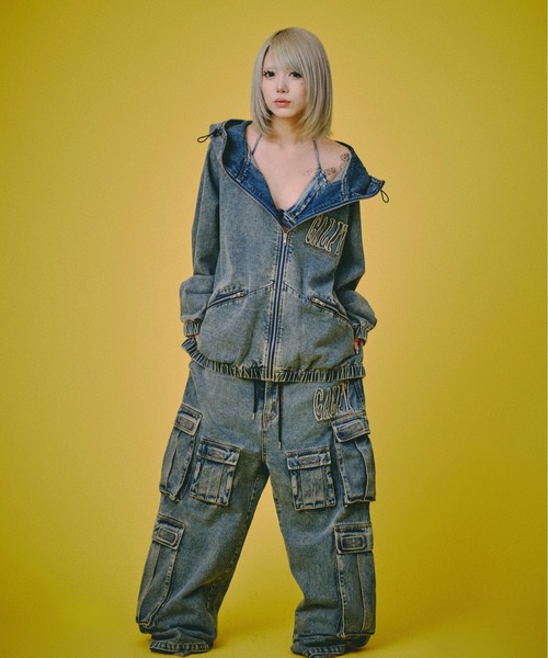 セール】GALFY-ぐるグニャデニムパーカー（デニムジャケット）｜GALFY