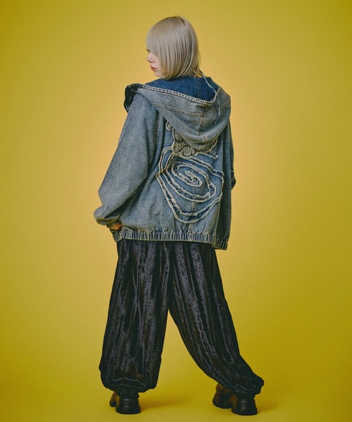 GALFY（ガルフィー）の「GALFY-ぐるグニャデニムパーカー（デニムジャケット・メンズ・ブラック/ブラウン/ブルー・XL/L）」の5枚目の写真