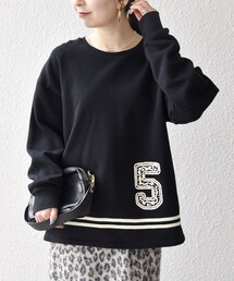 SHIPS any | SHIPS any:〈洗濯機可能〉裏起毛 パールモチーフ 刺繍 ワイド スウェット(スウェット)