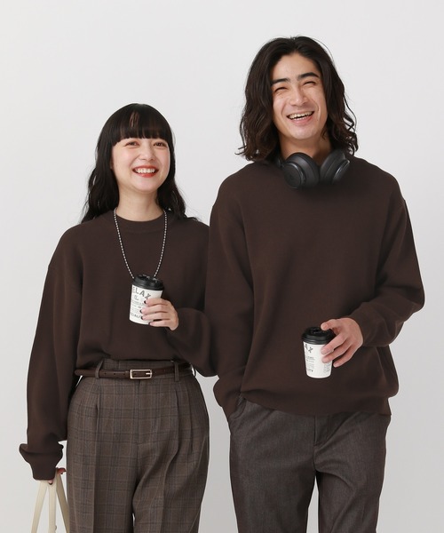 GLOBAL WORK(グローバルワーク)の「スウェットライクオテラクニット/581064(ニット/セーター・メンズ・ブラック/ダークブラウン/ライトグレー/カーキ/チャコールグレー/グレー・X-LARGE/SMALL/LARGE/MEDIUM)」の5枚目の写真