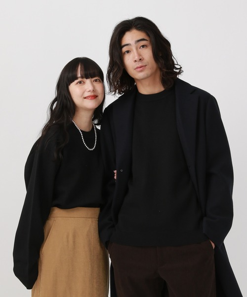 GLOBAL WORK(グローバルワーク)の「スウェットライクオテラクニット/581064(ニット/セーター・メンズ・ブラック/ダークブラウン/ライトグレー/カーキ/チャコールグレー/グレー・X-LARGE/SMALL/LARGE/MEDIUM)」の2枚目の写真