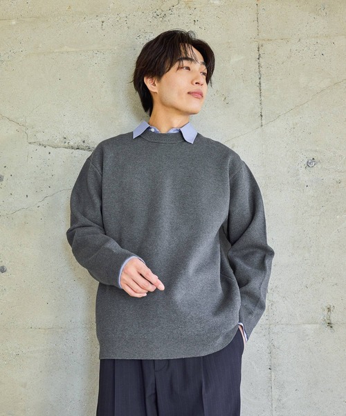 GLOBAL WORK(グローバルワーク)の「スウェットライクオテラクニット/581064(ニット/セーター・メンズ・ブラック/ダークブラウン/ライトグレー/カーキ/チャコールグレー/グレー・X-LARGE/SMALL/LARGE/MEDIUM)」の14枚目の写真