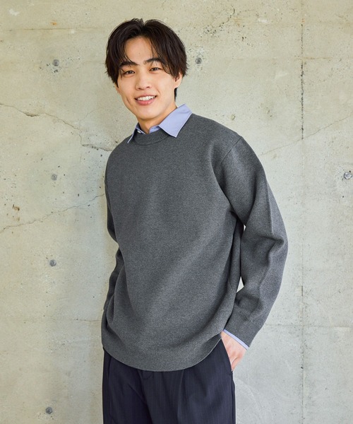 GLOBAL WORK(グローバルワーク)の「スウェットライクオテラクニット/581064(ニット/セーター・メンズ・ブラック/ダークブラウン/ライトグレー/カーキ/チャコールグレー/グレー・X-LARGE/SMALL/LARGE/MEDIUM)」の17枚目の写真