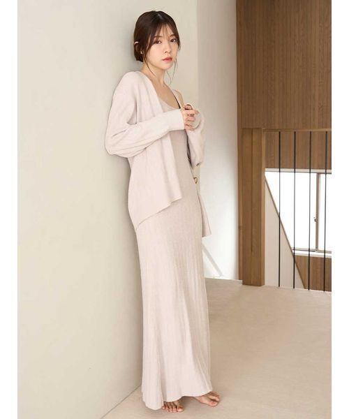 セール】【WarmMisty】【吸湿発熱】 ハートボタンカーディガン（ルーム