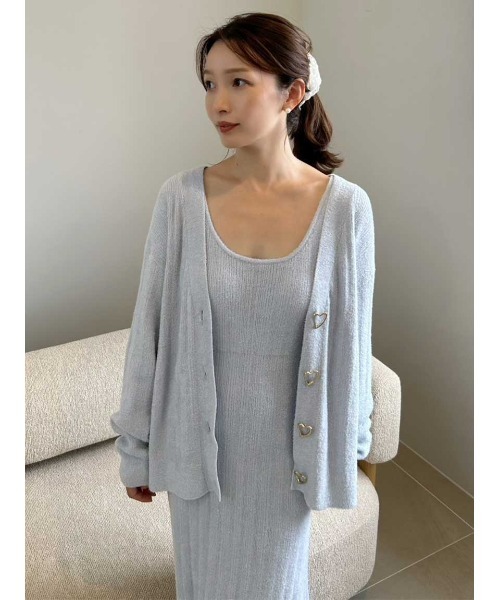 セール】【WarmMisty】【吸湿発熱】 ハートボタンカーディガン（ルーム