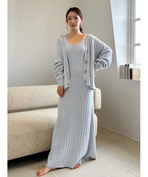 スナイデルホーム WarmMisty 吸湿発熱 ハートボタンカーディガン ルームウェア パジャマ SNIDEL  送料無料 セール】【WarmMisty】【吸湿発熱】 ハートボタンカーディガン（ルーム