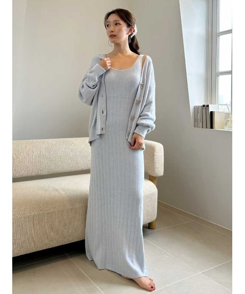 セール】【WarmMisty】【吸湿発熱】 ハートボタンカーディガン（ルーム