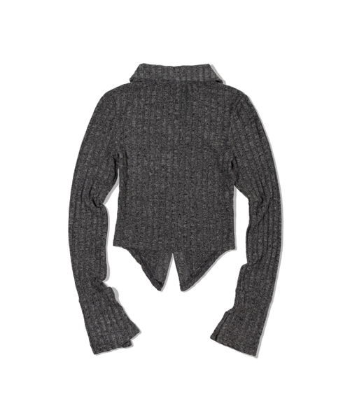 MOAA(モア)の「エッジカラーリップカーディガン(MELANGE GRAY)(カーディガン/ボレロ・レディース・その他・SMALL/MEDIUM)」の3枚目の写真