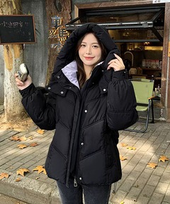 DANTON | ナイロンリップストップ ダウンフードジャケット WOMEN