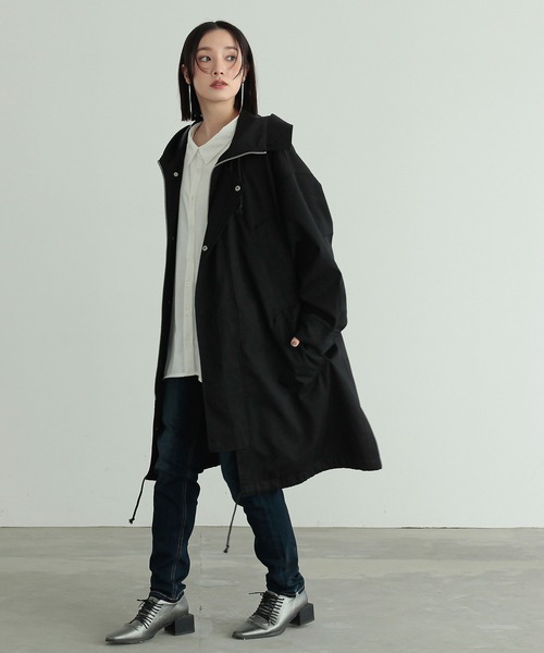 n'OrLABEL（ノアールレーベル）の「『ハーフネックモッズコート』（モッズコート・レディース・ブラック/カーキ・FREE）」の22枚目の写真