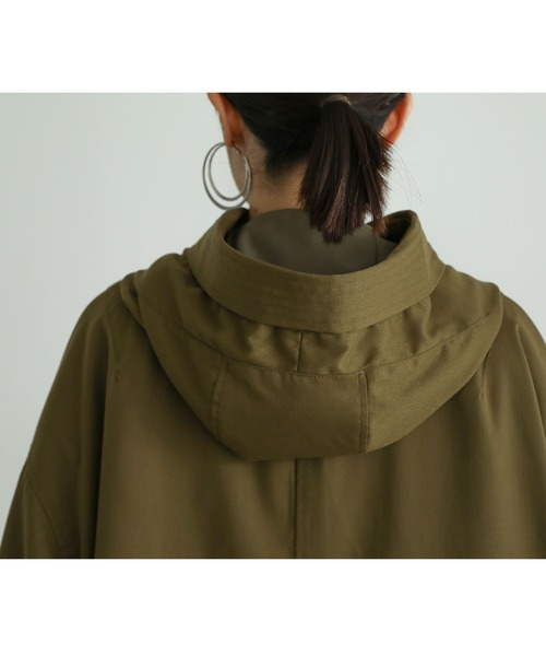 n'OrLABEL（ノアールレーベル）の「『ハーフネックモッズコート』（モッズコート・レディース・ブラック/カーキ・FREE）」の15枚目の写真