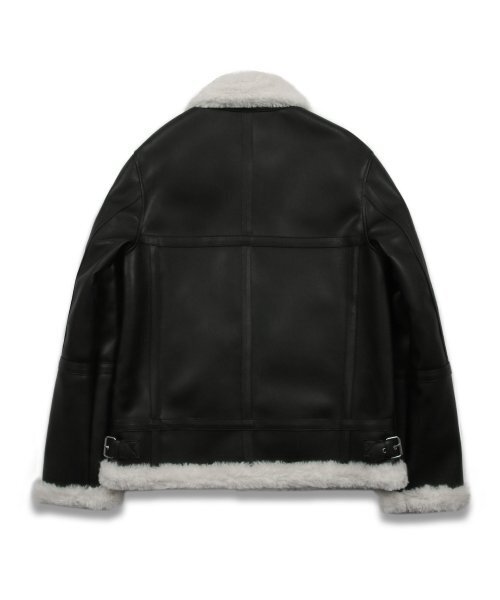 ジャケット・アウター DOFFJASON Solid Suede Mouton Jacket ソリッドトーンフリージャケット（白黒）（ムートンコート