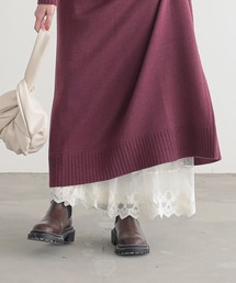 n'OrLABEL | 『裏起毛Ver.贅沢レースロングペチワンピース』(ワンピース)