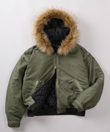 SlashDate（スラッシュデイト）の「【82】ヴィンテージライク ファーフード フライトブルゾン/ボンバージャケット/ダブルジップ/ミリタリー/アメカジ（ブルゾン）」