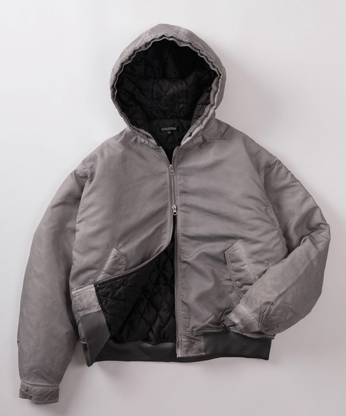 SlashDate（スラッシュデイト）の「【82】ヴィンテージライク ファーフード フライトブルゾン/ボンバージャケット/ダブルジップ/ミリタリー/アメカジ（ブルゾン・メンズ・カーキ/ブラック/グレー・L/M）」の4枚目の写真