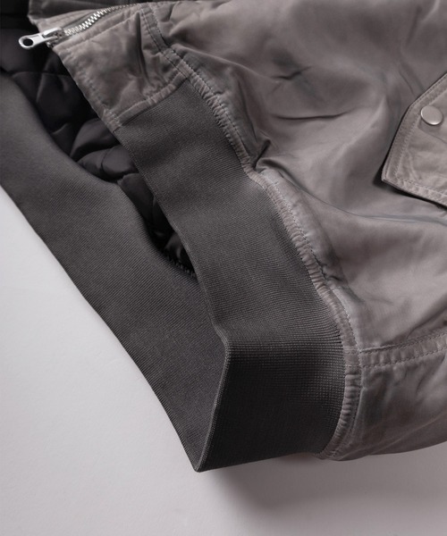 SlashDate（スラッシュデイト）の「【82】ヴィンテージライク ファーフード フライトブルゾン/ボンバージャケット/ダブルジップ/ミリタリー/アメカジ（ブルゾン・メンズ・カーキ/ブラック/グレー・L/M）」の11枚目の写真