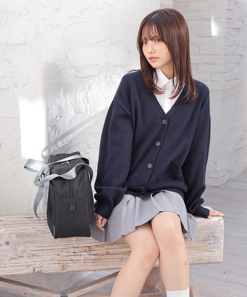 Honeys（ハニーズ）の「Ｖネックカーディガン（カーディガン/ボレロ・レディース・アイボリー/ブラック/杢グレー/ピンク/ネイビー・L/LL/M/S）」の18枚目の写真