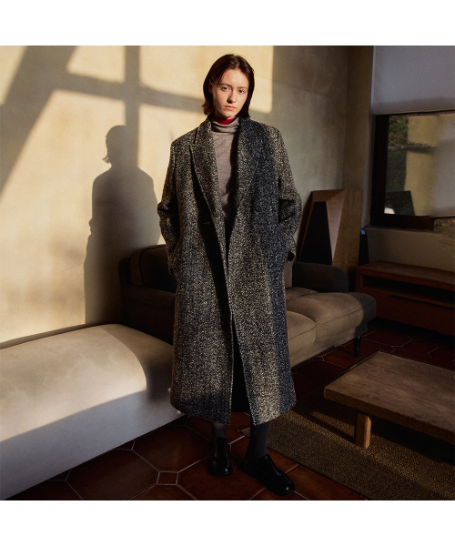 NOEUD(ノウドゥ)の「Hidden button double coat (Herringbone)(チェスターコート・レディース・その他・FREE)」の1枚目の写真