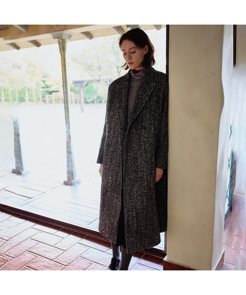 NOEUD(ノウドゥ)の「Hidden button double coat (Herringbone)(チェスターコート・レディース・その他・FREE)」の2枚目の写真