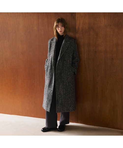 NOEUD(ノウドゥ)の「Hidden button double coat (Herringbone)(チェスターコート・レディース・その他・FREE)」の3枚目の写真