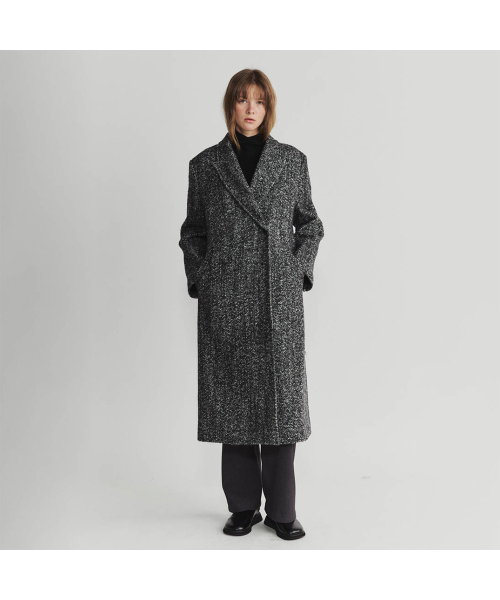 NOEUD(ノウドゥ)の「Hidden button double coat (Herringbone)(チェスターコート・レディース・その他・FREE)」の4枚目の写真