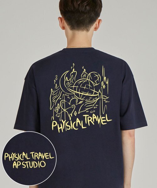 ASTRAL PROJECTION(アストラルプロジェクション)の「バックフィジカルトラベルラウンドネック15番手コットン半袖Tシャツ_ネイビー(Tシャツ/カットソー・メンズ・その他・X-LARGE/LARGE)」の1枚目の写真